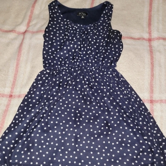👗👗 BCX Navy Polka-Dot Dress 👗👗 Size: M - Picture 3 of 3